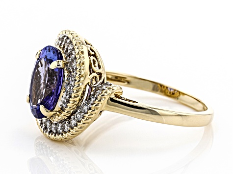 Blue Tanzanite 10k Yellow Gold Ring 3.17ctw