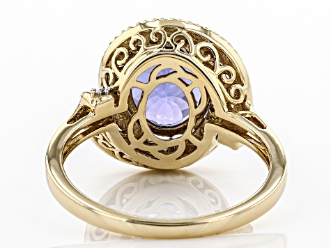 Blue Tanzanite 10k Yellow Gold Ring 3.17ctw