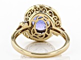 Blue Tanzanite 10k Yellow Gold Ring 3.17ctw