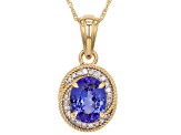 Blue Tanzanite 10k Yellow Gold Pendant With Chain 2.76ctw
