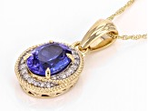 Blue Tanzanite 10k Yellow Gold Pendant With Chain 2.76ctw