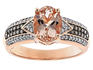 Peach Cor-de-Rosa Morganite 10k Rose Gold Ring 1.66ctw