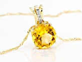 Golden Citrine 10k Yellow Gold Pendant With Chain 4.28ctw