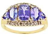 Blue Tanzanite 10k Yellow Gold Ring 1.77ctw