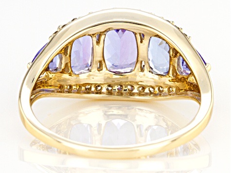 Blue Tanzanite 10k Yellow Gold Ring 1.77ctw