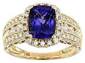 Cruise Ship Collection Blue Tanzanite 14k Yellow Gold Ring 2.27ctw