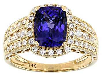 Picture of Cruise Ship Collection Blue Tanzanite 14k Yellow Gold Ring 2.27ctw