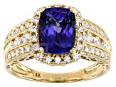 Cruise Ship Collection Blue Tanzanite 14k Yellow Gold Ring 2.27ctw