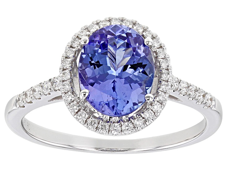 Blue Tanzanite Rhodium Over 14k White Gold Ring 1 90ctw Jts072a Jtv Com