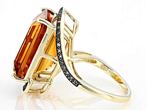 Orange Madeira Citrine 10K Yellow Gold Ring 9.46ctw