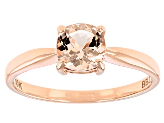 Peach Cor-de-Rosa Morganite 10K Rose Gold Solitaire Ring 0.66ct