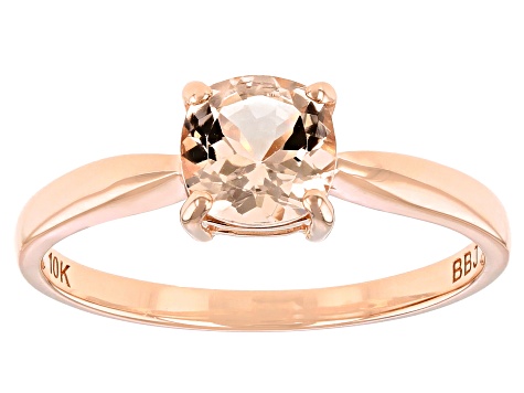 Peach Cor-de-Rosa Morganite 10K Rose Gold Solitaire Ring 0.66ct