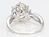 White Strontium Titanate Rhodium Over Sterling Silver Solitaire Ring 4.77ct
