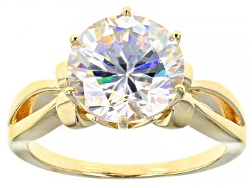 Picture of STRONTIUM TITANATE 18K YELLOW GOLD OVER STERLING SILVER SOLITAIRE RING 4.77ct.