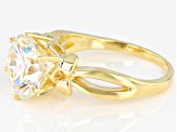 STRONTIUM TITANATE 18K YELLOW GOLD OVER STERLING SILVER SOLITAIRE RING 4.77ct.