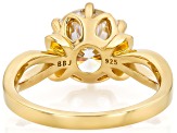 4.77CT Round Strontium Titanate 18k Yellow Gold over Sterling Silver Solitaire Ring