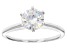 White Strontium Titanate Rhodium Over Sterling Silver Solitaire Ring 1.76ct