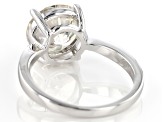 White Fabulite Strontium Titanate Rhodium Over Sterling Silver Ring 4.60ct