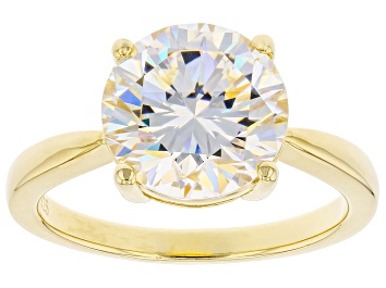 Picture of Strontium Titanate 18k yellow gold over sterling silver solitaire ring 4.60ct