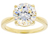 Strontium Titanate 18k yellow gold over sterling silver solitaire ring 4.60ct