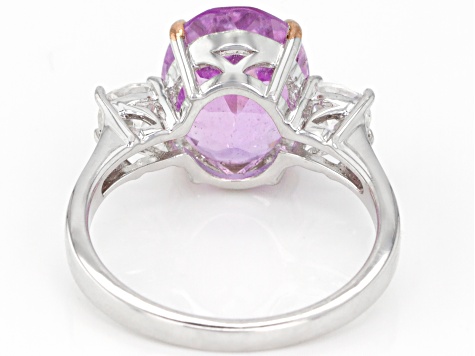 Pink Kunzite Rhodium Over Sterling Silver Ring 4.49ctw - JUH089 | JTV