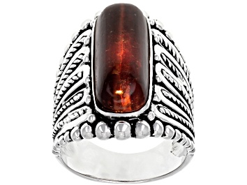 Picture of Red tiger's eye rhodium over sterling silver ring