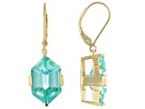 Green Lab Created Spinel 18k Yellow Gold Over Sterling Silver Earrings 13.48ctw
