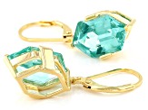 Green Lab Created Spinel 18k Yellow Gold Over Sterling Silver Earrings 13.48ctw