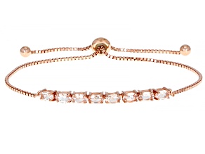 Peach Morganite 18k Rose Gold Over Sterling Silver Bolo Bracelet 1.16ctw