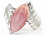 Pink Mother-Of-Pearl Rhodium Over Sterling Silver Ring 0.09ctw