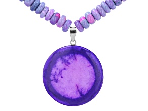 Purple Opal Rhodium Over Sterling Silver Necklace