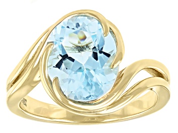 Picture of Sky Blue Topaz 18k Yellow Gold Over Sterling Silver Solitaire Ring 3.74ct
