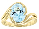 Sky Blue Topaz 18k Yellow Gold Over Sterling Silver Solitaire Ring 3.74ct