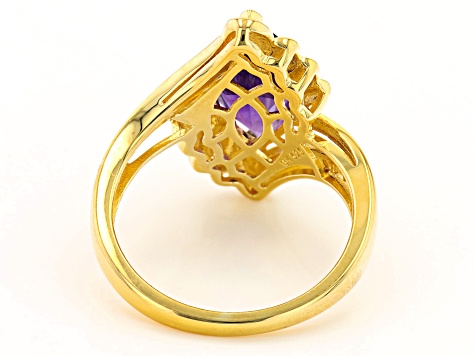 Purple Amethyst 18k Yellow Gold Over Sterling Silver Ring 2.54ctw