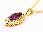 Purple Amethyst 18k Yellow Gold Over Sterling Silver Pendant With Chain 2.54ctw