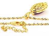 Purple Amethyst 18k Yellow Gold Over Sterling Silver Pendant With Chain 2.54ctw