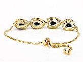 Black Spinel With Yellow Diamond 18k Yellow Gold Over Sterling Silver Bolo Bracelet 4.02ctw