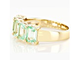 Green Lab Created Spinel 18k Yellow Gold Over Sterling Silver 5-Stone Ring 3.00ctw