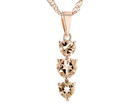 Peach Morganite 18k Rose Gold Over Sterling Silver Pendant With Chain 0.61ctw