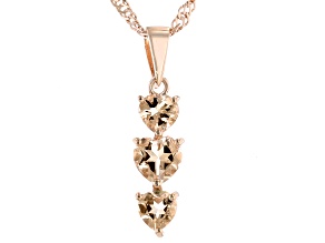 Peach Morganite 18k Rose Gold Over Sterling Silver Pendant With Chain 0.61ctw