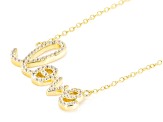 White Lab Created Sapphire 18K Yellow Gold Over Sterling Silver Necklace 0.38ctw
