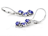 Blue Tanzanite Rhodium Over Sterling Silver Earrings 1.02ctw