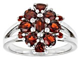 Red Garnet Rhodium Over Sterling Silver Ring 1.71ctw