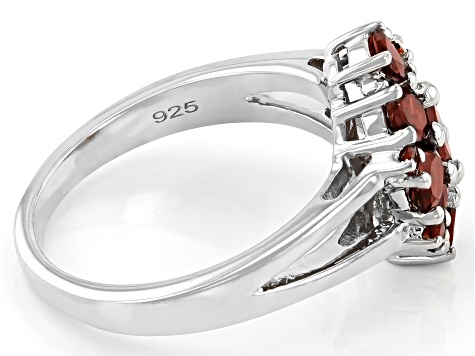 Red Garnet Rhodium Over Sterling Silver Ring 1.71ctw