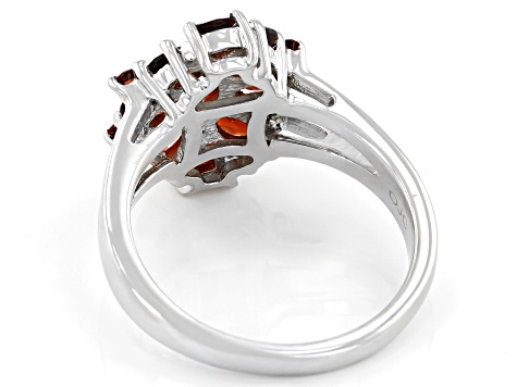 Red Garnet Rhodium Over Sterling Silver Ring 1.71ctw