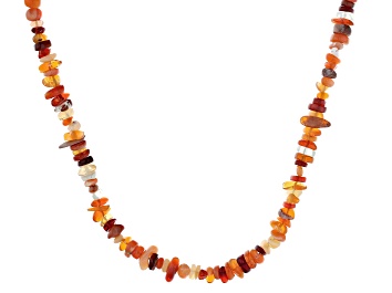 Picture of Orange Mexican Fire Opal 18k Yellow Gold Over Sterling Silver Necklace Approximately 25.00ctw