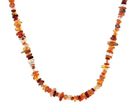 Orange Mexican Fire Opal 18k Yellow Gold Over Sterling Silver Necklace Approximately 25.00ctw