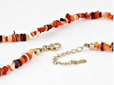 Orange Mexican Fire Opal 18k Yellow Gold Over Sterling Silver Necklace Approximately 25.00ctw