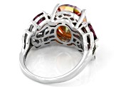 Multi Color Northern Lights™ Quartz Rhodium Over Sterling Silver Ring 4.31ctw
