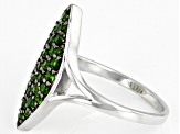 Green Chrome Diopside Rhodium Over Sterling Silver Ring 1.02ctw